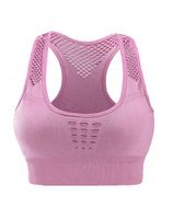 Ugood 2019 Sports Bra Sports Professional Anti Vibration Stylish Yoga Training Running Padded Sleep Bra Underwear (Size:M, Pink)