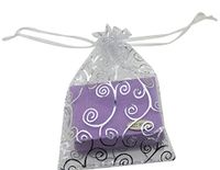 SUNGULF 100pcs Organza Pouch Bag Drawstring 5x7" 13x18cm Strong Gift Candy Bag (White Silver)