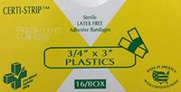 Certi-Strip 3/4" x 3" Plastic Adhesive Bandage 16 Box #606 (210-005)