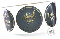 LaPaper - Silver Thank You Stickers with Gold Foil | Round 1,5 inches | Bulk 1000 Labels Per Roll | 3 Designs for All Occasions: Wedding, Baby Shower, Business, Graduation, Gifts, Party Favors, Cards