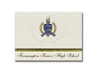 Signature Announcements Farmington Senior High School (Farmington, NH) Graduation Announcements, Presidential style, Elite package of 25 with Gold & Blue Metallic Foil seal