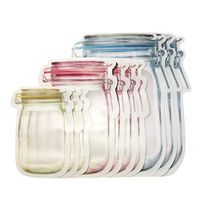 Anyren 10Pc Portable Food Preservation Bags, Fridge Freezing Food Storage Pouch Reusable Jar-Shaped Sealed Ziplock Bags for Fresh Produce