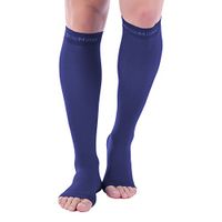 Doc Miller Open Toe Compression Socks 1 Pair 30-40 mmHg (Dark Blue, X-Large)
