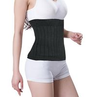 ZumZup Unisex Medical Abdominal Binder Themal Cashmere Therapy Knit Kidney Warmer Stomach Lumbar Lower Back Slim Waist Trimmer Wrap Belt Postpartum Belly Band Surgical Recovery Pain Relief Black