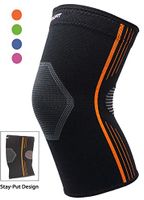 Medical-Grade Compression Sleeve for Knee Pain Arthritis Breathable Knee Brace for Running Basketball Crossfit (Orange, Small Single)