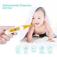 zsbdb5edvq Waterproof Digital Thermometer,Soft Tip LCD Digital Thermometer Baby Oral Armpit Temperature Meter Yellow