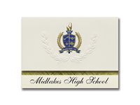 Signature Announcements Midlakes High School (Clifton Springs, NY) Graduation Announcements, Presidential style, Elite package of 25 with Gold & Blue Metallic Foil seal