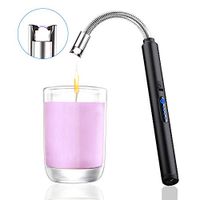 Hapfun Electric Arc Lighter,Camping Lighter Grill Lighter USB Lighter with LED Battery Display Safety Switch, Rechargeable,Longer Flexible Neck,Flameless Windproof for Cooking BBQ Fireworks