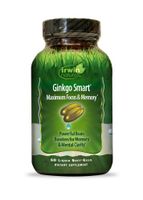 Irwin Naturals Ginkgo Smart Maximum Focus & Memory Dietary Supplement Liquid Gel Caps, 60-Count Bottles (Pack of 2)