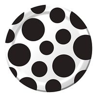 Black Velvet Polka Dot Dessert Plates