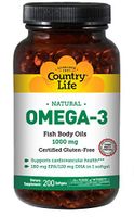 Country Life Natural Omega-3 1000 mg - 200 Count
