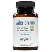 Weyland Brain Nutrition: Certified Organic Valerian Root 550mg (30 Count), 30 Vegetarian Capsules, Supports Calm, Relaxation, and Restful Sleep