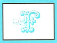 Hallmark Blank Personalized F Stationery Note Cards | Blue