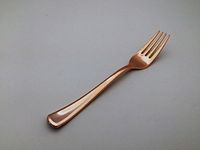 Rose Gold Plastic Cutlery Silverware Extra Heavyweight Disposable Flatware, Full Size Forks , 20 Pack
