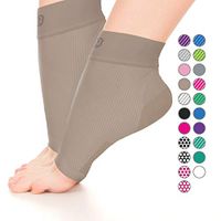 Go2 Plantar Fasciitis Socks|Best Ankle Compression Brace 22-25 mmHg|Arch Support Joint Heel Pain Relief|Foot Sleeves for Women and Men Reduce Swelling|Relieve Achilles Tendonitis(Solid Nude, Small)
