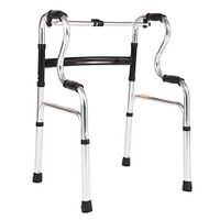 Goquik Elderly Walker Four-Legged Cane Double Curved Walker Elderly Walking Frame Booster Aluminum Walker