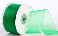 25 Yard Spool of Elegant Light and Sheer Emerald Organza Ribbon- 1.5" Wide