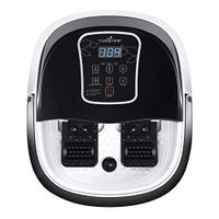 Foot Spa Bath Massager with Heat, 4 Pedicure Spa Motorized Rollers and Balls, Water Shower & Bubble Jets, Adjustable Time & Temper Setting Foot Spa Bath for Home