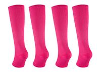 2Pair Open Toe Compression Knee High Anti-Fatigue Sock Calf Support Stocking (L/XL, Rose + Rose)