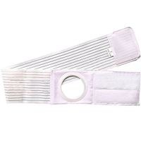 Ibnotuiy Ostomy Support Belt Hernia Abdominal Binder Stoma Band for Colostomy Patients Prevent Parastomal Hernia 2.76 inch Hole White (XL)