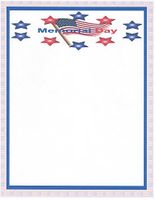 Memorial Day Stars Stationery Printer Paper 26 Sheets
