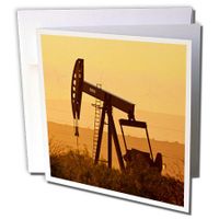 3dRose Pump Jack Pumping Oil in West Texas, USA - Greeting Cards, 6 x 6", Set of 12 (gc_191275_2)