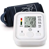 Blood Pressure Monitor Voice Broadcast Automatic Arm High Blood Pressure Monitors Portable LCD Screen Irregular Heartbeat Monitor with Adjustable Cuff and Storage Bag Powered by Battery -White