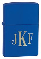 Personalized Zippo Royal Blue Matte Lighter with Free Monogram