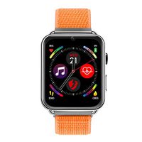 LEMFO LEM10 Smart Watch Support SIM Card & 2MP Camera with 700mAh Ploymer Li-Battery, Built-in GPS & WiFi and 3GB RAM 32GB ROM for Men and Women Silver Body (Orange Nylon)