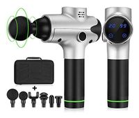 Hot Sale Electric Handheld Muscle Deep Tissue Body Pain Relief, Shaping Electric Percussion Muscle Massager Gun Fascia Gun (Silver, Black Printed)