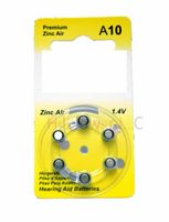 Hillflower 12 Pieces A10 Size 10 10A PR70 Card 1.45V Heavy Duty Long Duration Hearing Aid Zinc Air Battery
