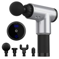 2020 Updated Massage Gun Handheld Deep Tissue Percussion Muscle Massager, Sports Drill Portable Body Massager Super Quiet Brushless Motor(Silver)
