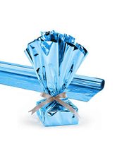 Hygloss Products Mylar Gift Wrap Roll, 24 Inches X 25 Feet, Metallic Pale Blue Pkg/1