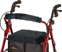 NOVA Medical Products NOVA Rollator Walker Seat & Backrest Cover Set, Removable and Washable, Faux Fur “Black Puma” Design