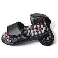 ADAHX Acupoint Massage Slippers Sandal for Men Feet Chinese Acupressure Therapy Medical Rotating Foot Massager Shoes Unisex,Gray,42/43