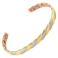 MAGNETJEWELRYSTORE Copper Magnetic Therapy Bracelet High Power 2 Tone Satin Twist