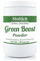 Stakich Chlorella, Spirulina, Broccoli, Green Tea Powder Mix - 1 Pound - Pure