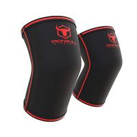 Elbow Sleeves 5mm (1 Pair) - High Performance Elbow Sleeve Support for Weightlifting, Weight Training & Powerlifting - Best Compression Straps - for Men and Women (X-Large, Black/Red)