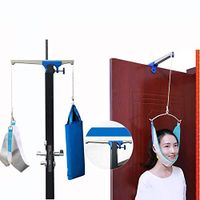 ZENGZHIJIE Neck Cervical Traction Device Unit Kit Home Over Door Neck Spinal Decompression Devices Orthopedic Traction Overhead Brace Machine Physical Therapy Set Pain Relief