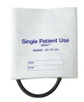 MABIS Single-Patient Use Disposable Blood Pressure Cuffs with Universal Connectors, Single-Tube, 23 to 33 Centimeters, White, 5 per Box