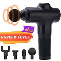JMADENQ Massage Gun Percussion Deep Tissue Massager, 6 Adjustable Speed 4 Replaceable Massage Heads Sports & Chiropractic Massage Therapy for Athletes and Recovery (Black)