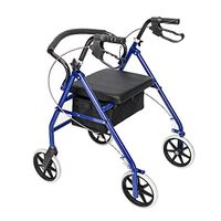 New Medical Rollator Adult Senior Walker Walking Frame Mobility Aid Mobility Rollator 4 Wheels 8" Brake Seat Back