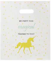 Lifetime Inc Party Favor Goodie Bags Theme Birthday Supplies Plastic with Handle (Unicorn)