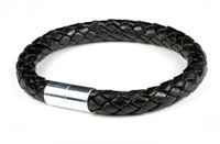 Suki PRO Braided Leather Magnet Therapy Bracelet -8mm (5/16") Black