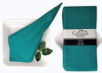 Cloth Napkin in Cotton Solid Plain Hemmed - Oversized 20x20 inches, Mitered Corners, Wedding Napkins,Cocktails Napkins. Machine Washable Dinner Napkins Pack of 12-20x20 Teal