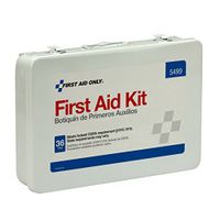 First Aid Only 5499 171 Piece Weatherproof Steel Color Coded First Aid/CPR/BBP Kit, 16-1/2 Length x 14-1/2 Width x 10 Height