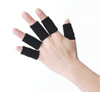 Happyupcity 10 PCS 1.7 Inch Black Finger Joint Sleeve Guard Elastic Compression Finger Sheath Protector Sports Volleyball Anti-Skid Protective Gear Bandage Support Braces