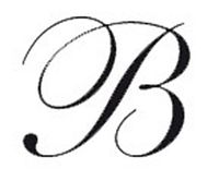 Herbin Brass Seal for Wax - Script Old Style Alphabet w/Wood Handle - Initial Letter"B"