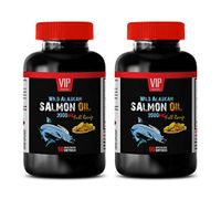 Cholesterol reducing Supplements - Wild Alaskan Salmon Oil 2000 - Fish Oil Omega 3 softgels - 2 Bottles 180 Softgels