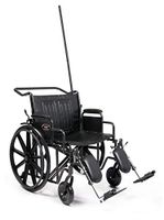 Everest & Jennings Traveler HTC Wheelchair, Fixed Desk Arms & Elevating Legrests, 24" Seat, Silvervein Color
